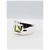 Image 3 : STERLING SILVER 5.4MM X 5.3MM NATURAL PERIDOT RING, 1CT, W/A $485.00, SIZE 7