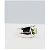 Image 4 : STERLING SILVER 5.4MM X 5.3MM NATURAL PERIDOT RING, 1CT, W/A $485.00, SIZE 7