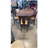 Image 1 : ANTIQUE CARVED LEG DINING TABLE WITH 2 LEAFS AND 6 CHAIRS