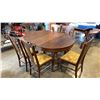 Image 4 : ANTIQUE CARVED LEG DINING TABLE WITH 2 LEAFS AND 6 CHAIRS