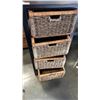 Image 2 : ORGANIZER SHELF WITH 4 WICKER BSKET DRAWERS
