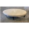 Image 1 : OVAL OTTOMAN 56 INCHES LONG