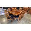 Image 1 : INLAID DINING TABLE WITH 2 LEAFS AND 8 CHAIRS