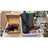 Image 1 : WOOD JEWELRY BOX WITH JEWELRY, WATCHES AND UMBRELLAS