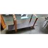 Image 1 : WOOD GLASS AND METAL HALL STAND