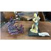 Image 1 : TWO VINTAGE ORIENTAL SCULPTURES - RED DRAGON, AND FARMER