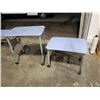 Image 1 : 2 HERMAN MILLER ADJUSTABLE HEIGHT ROLLING WORKSTATION / STANDS - BLUE