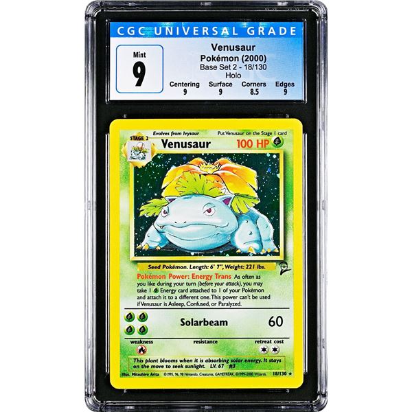 Pokemon 2000 Venusaur Base Set 2 Holo (CGC 9) RARE!
