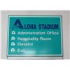 Image 1 : Aloha Stadium Sign: Administration & Hospitality Room, Elevator & Exit 24"x18"