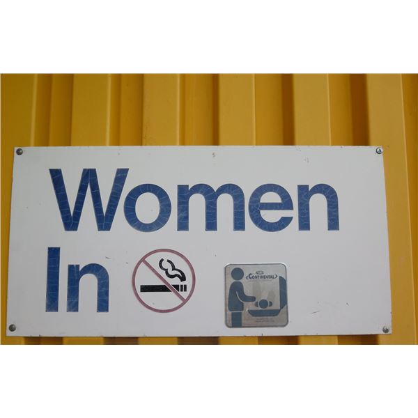 Women In Sign w/ No Smoking Logo 24"x12"