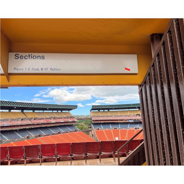 Section Sign, Rows 1-5 Red, 6-17 Yellow, 75"x12"