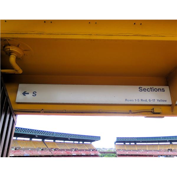 Section Sign S w/ Arrows, Rows 1-5 Red, 6-17 Yellow, 94"x12"
