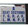 Image 1 : Seat Sections F, G, H, J, K, L, M, N, P, Q w/ Arrow Sign 35"x24" (Corner damage)