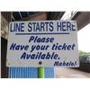 Image 1 : Line Starts Here Sign, Please Have Your Ticket Available Mahalo! 18"x12"