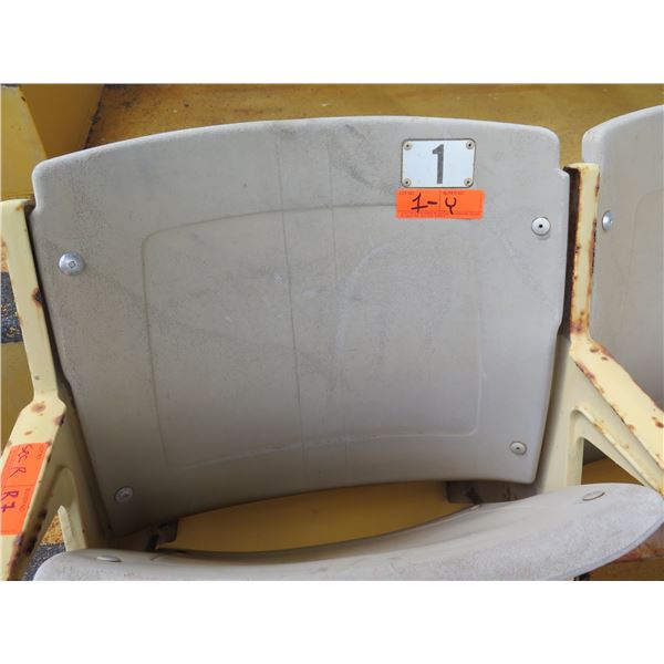 Aloha Stadium Seat Back, "Yellow" (badly faded), Section R, Row 7, Seat 1