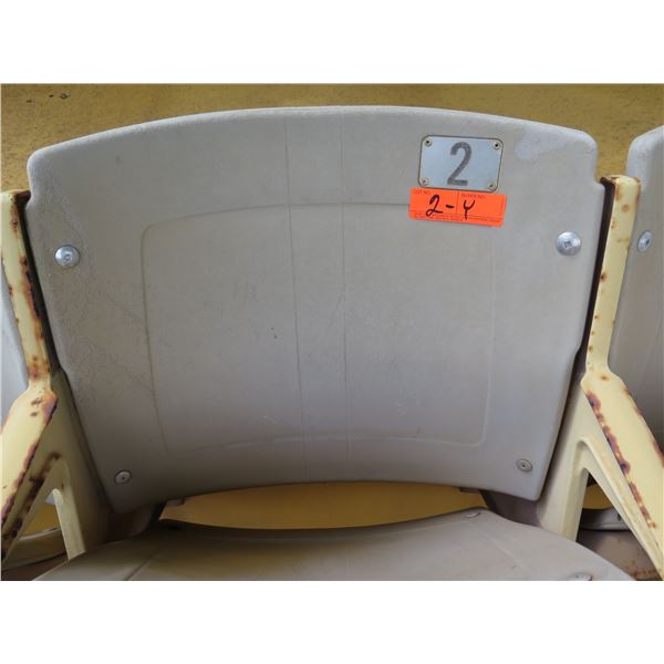 Aloha Stadium Seat Back, "Yellow" (badly faded), Section R, Row 7, Seat 2