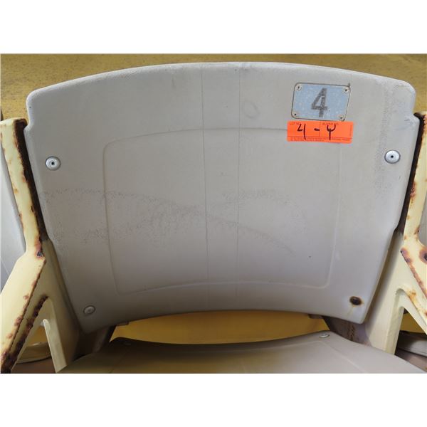 Aloha Stadium Seat Back, "Yellow" (badly faded), Section R, Row 7, Seat 4