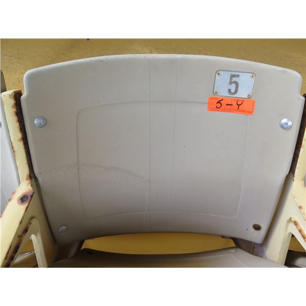 Aloha Stadium Seat Back, "Yellow" (badly faded), Section R, Row 7, Seat 5