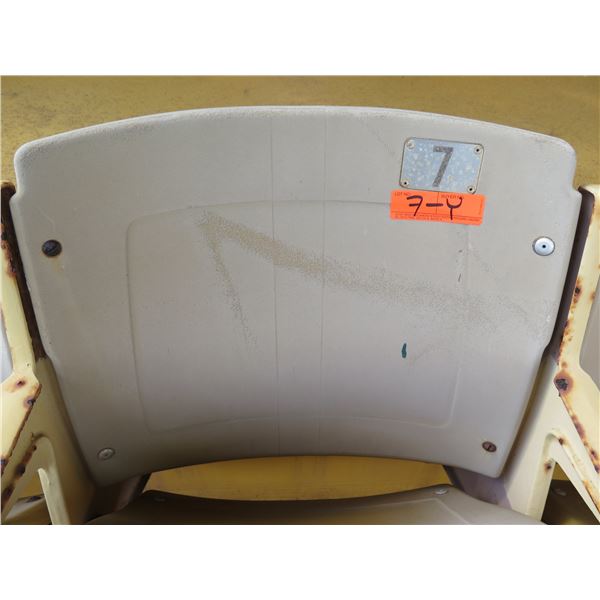 Aloha Stadium Seat Back, "Yellow" (badly faded), Section R, Row 7, Seat 7