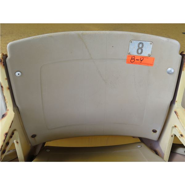 Aloha Stadium Seat Back, "Yellow" (badly faded), Section R, Row 7, Seat 8