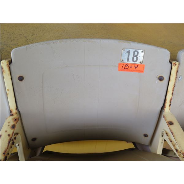 Aloha Stadium Seat Back, "Yellow" (badly faded), Section R, Row 7, Seat 18