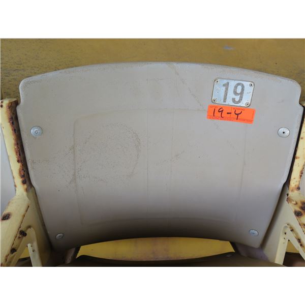 Aloha Stadium Seat Back, "Yellow" (badly faded), Section R, Row 7, Seat 19