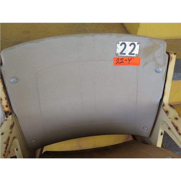 Aloha Stadium Seat Back, "Yellow" (badly faded), Section R, Row 7, Seat 22