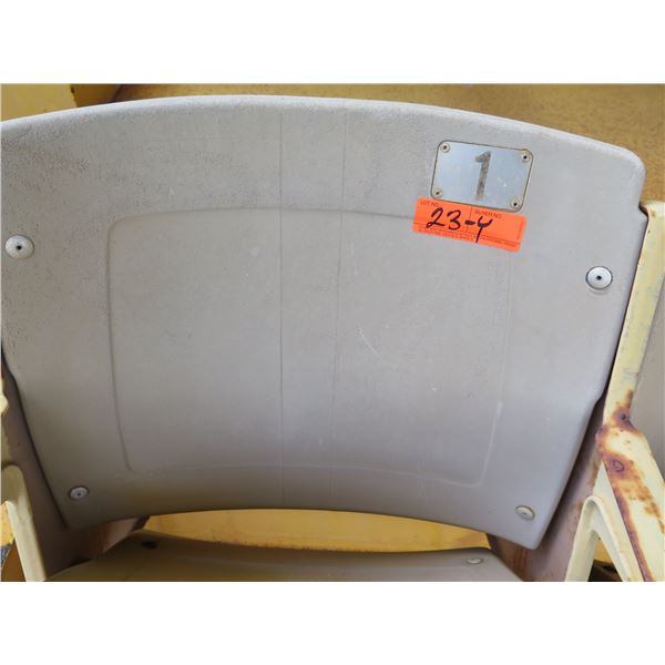 Aloha Stadium Seat Back, "Yellow" (badly faded), Section R, Row 8, Seat 1