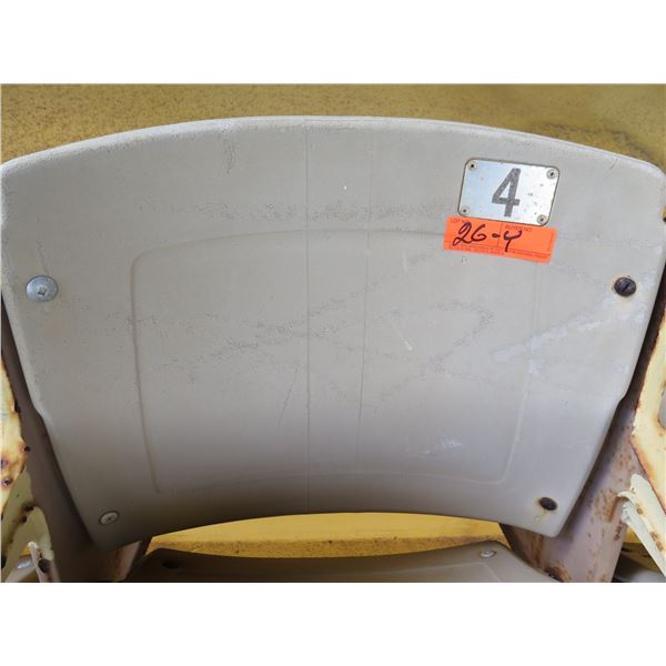 Aloha Stadium Seat Back, "Yellow" (badly faded), Section R, Row 8, Seat 4
