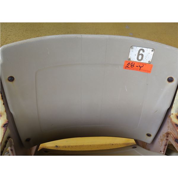 Aloha Stadium Seat Back, "Yellow" (badly faded), Section R, Row 8, Seat 6