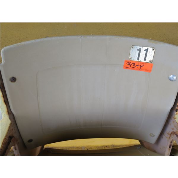 Aloha Stadium Seat Back, "Yellow" (badly faded), Section R, Row 8, Seat 11