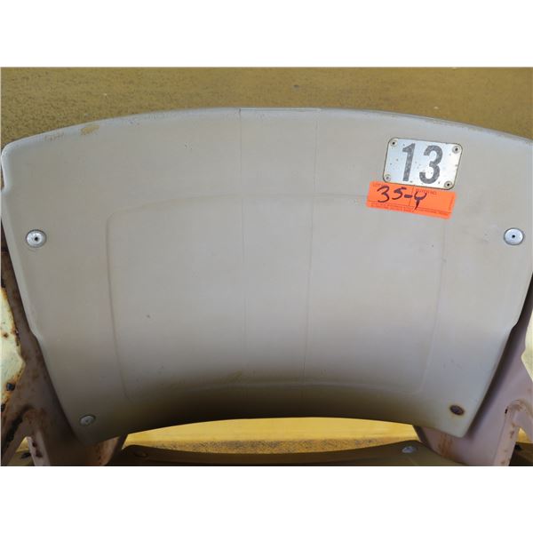 Aloha Stadium Seat Back, "Yellow" (badly faded), Section R, Row 8, Seat 13