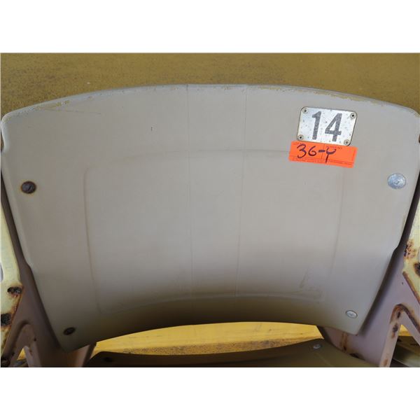 Aloha Stadium Seat Back, "Yellow" (badly faded), Section R, Row 8, Seat 14