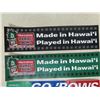Image 2 : Qty 4 Sheraton Hawaii Bowl & Go Bows Bumper Stickers, Rainbow Warriors Cloth, Patch etc