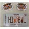 Image 1 : Qty 2 Hula Bowl 2007 Patches & Hawaii Sheraton HI BWL License Plate
