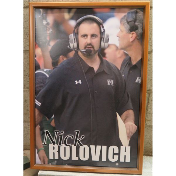 Framed Nick Rolovich Photo 22"x32"