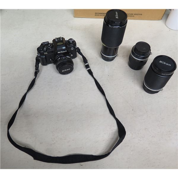 Nikon FA Advanced Manual-Focus 35mm Film Camera w/ 3 Nikkor Lens