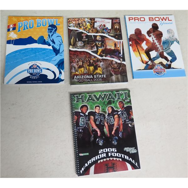 Qty 4 Programs: 2 Pro Bowl, Hawaii 2006 Warrior Football & Arizona State Football 2006