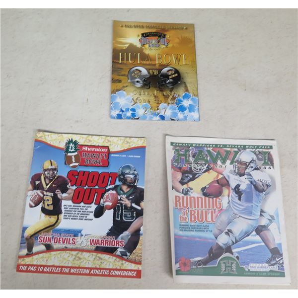 Qty 3 Programs: Hula Bowl 2007, Sheraton Hawaii Bowl & Hawaii vs Nevada