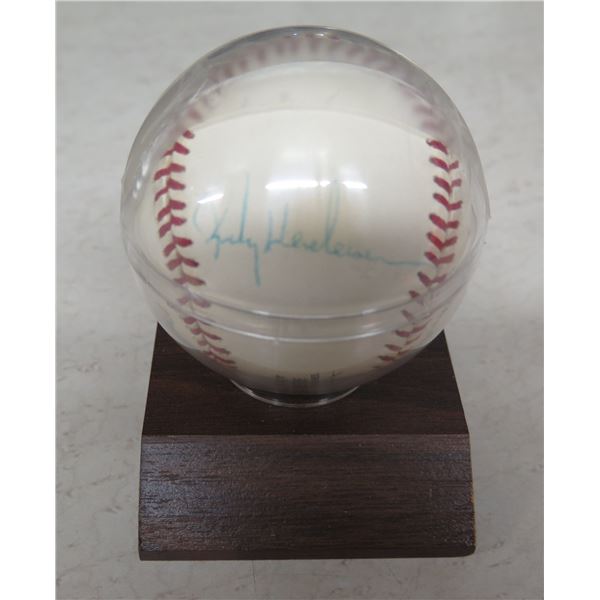 National League Official Baseball Autographed Rickey Henderson (Padres) in Display