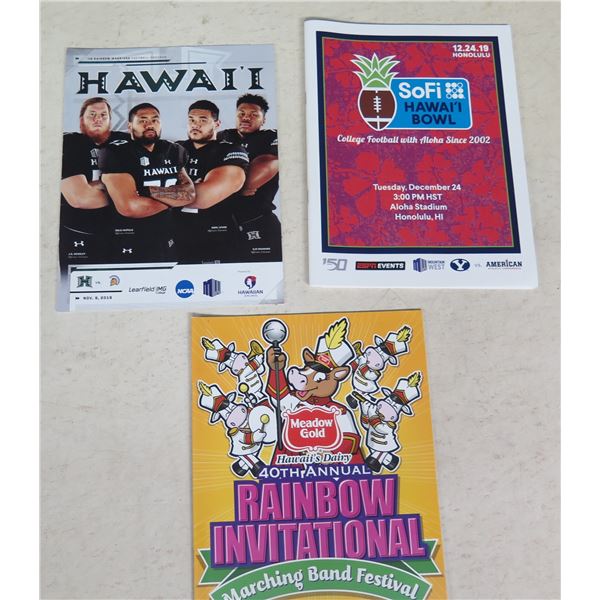 Qty 3 Programs: 2019 Warriors Football, SoFi Hawaii Bowl & Marching Band Festival