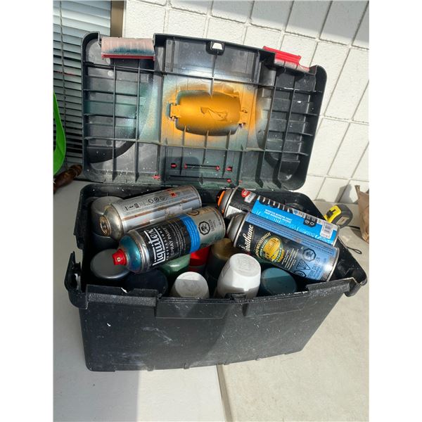 Spray paint and bin