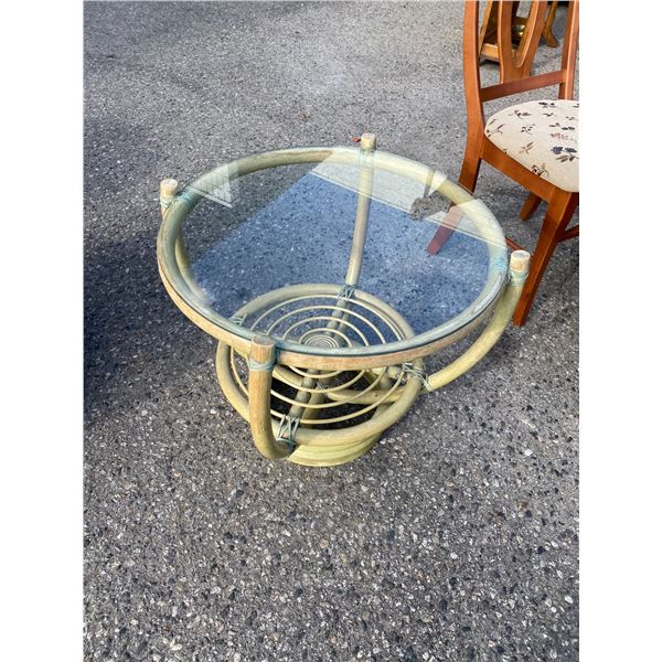 Glass top side table