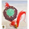 Image 1 : JADE LUCKY HORSE DRAGON RED TASSEL WALL HANGING