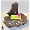 Image 1 : VINTAGE EARLY CAST IRON DOG SOAP DISH