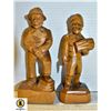 Image 1 : 2 ORIGINAL WOOD CARVINGS SIGNED BY ARTIST "CARON"