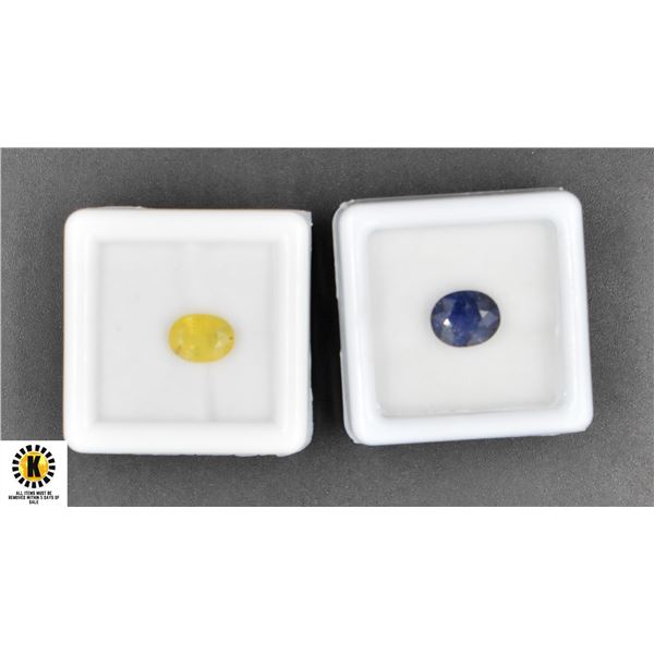 #212-NATURAL YELLOW 2.14CT AND BLUE SAPPHIRE 2.75C