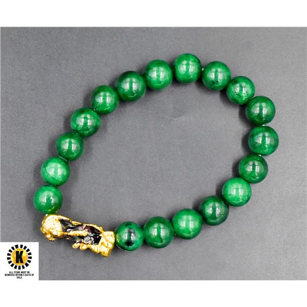 #105- NATURAL GREEN OBSIDIAN BRACELET