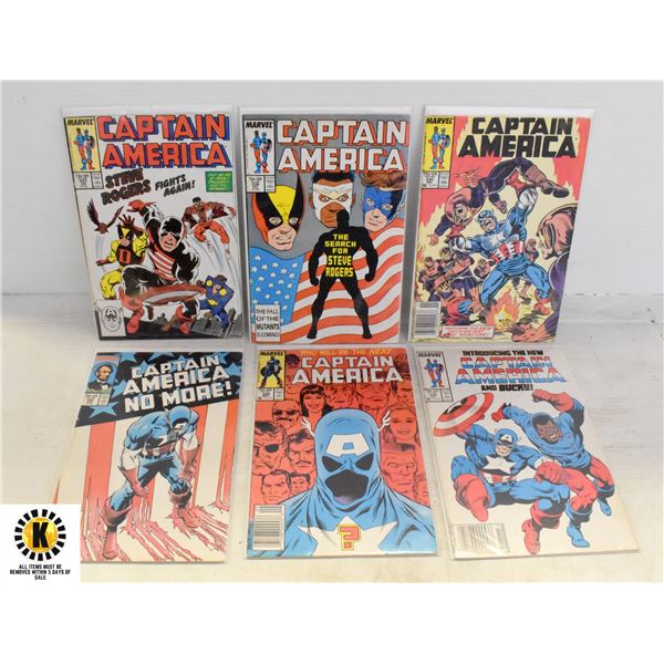 MARVEL CAPTAIN AMERICA #332-337 COMIC LOT