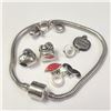 Image 1 : BZ1216-99 SILVER PANDORA STYLE 22G BRACELET W/